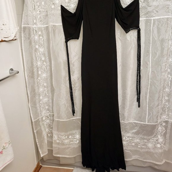 🌟Host Pick🌟 SEXIEST DRESS EVER! Badgley Mischka Collection, Black w/Sequins 4 - Picture 7 of 16